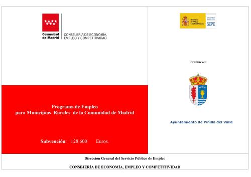 Programa de Empleo para Municipios Rurales de la Comunidad de Madrid 2022